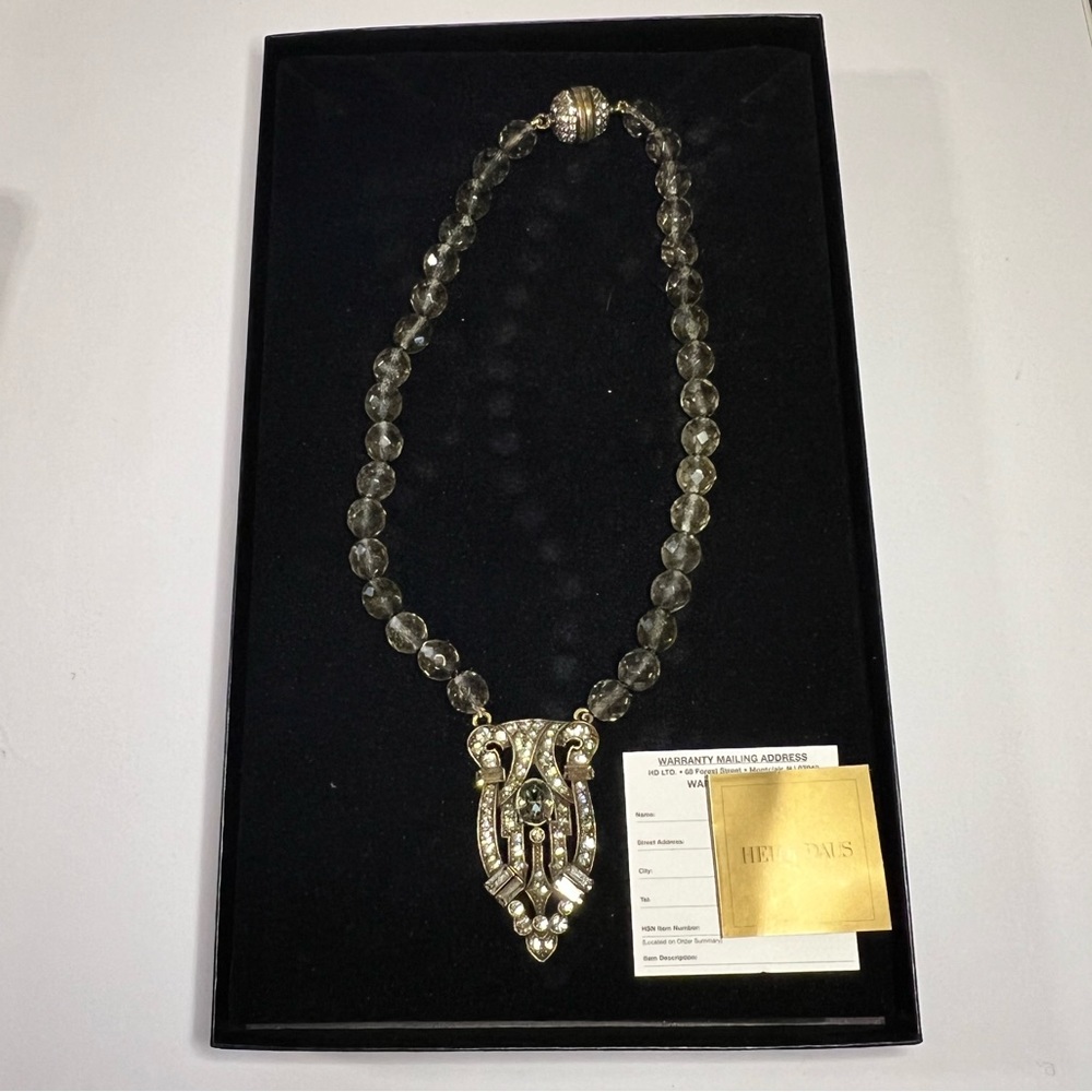 NIB Heidi Daus Iris Swarovski Crystal Art Deco Style Necklace - Picture 7 of 9
